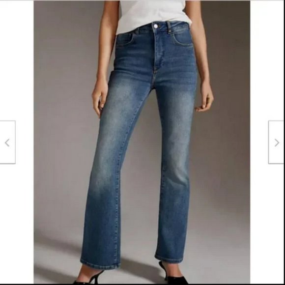 Anthropologie Pilcro 33 Tall NWT The Icon Flare Jeans Medium Blue Denim 33T - Picture 5 of 9